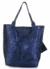GEANȚĂ DIN PIELE shopper bag Genuine Leather bleumarin 555